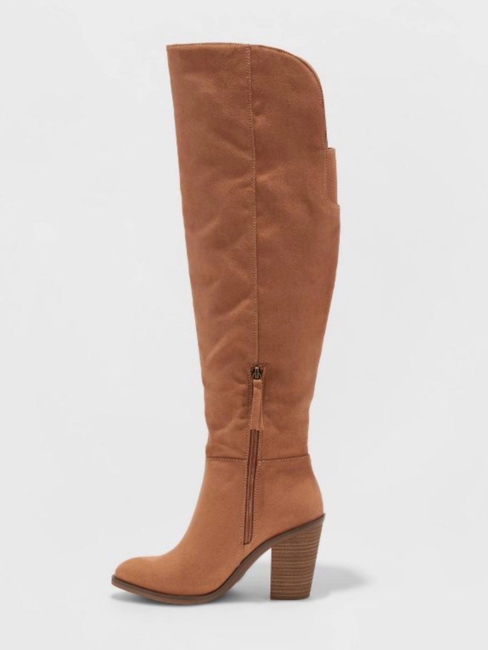 TESSIE BOOTS Knee-High Block Heel Boot - Tan